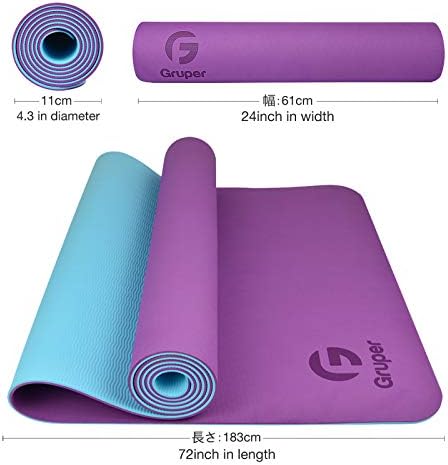Yoga Mat Non Slip, Eco Friendly Fitness Exercise Mat with Carrying Strap,Pro Yoga Mats for Women,Workout Mats for Home, Pilates and Floor Exercises