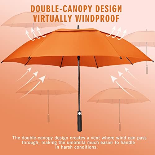 ZOMAKE Automatic Open Extra Large Golf Umbrella 51/54/62/68 Inch, Double Canopy Vented Windproof Oversize Stick Umbrellas for Rain