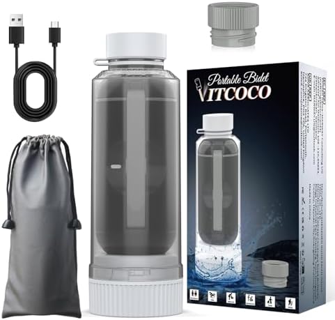 Portable Bidet for Travel, VITCOCO Rechargeable Electric Travel Bidet Sprayer with Adaptor, Waterproof High Pressure Handheld Bidet for Women Men Baby Cleaning