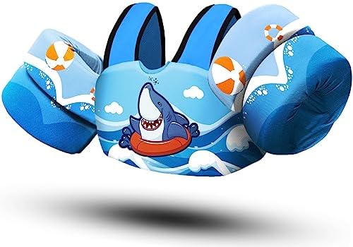 Chriffer Kids Swim Vest Life Jacket for 22-66 Pounds Boys and Girls, Toddler Floaties with Shoulder Harness Arm Wings for 2,3,4,5,6,7 Years Old Baby