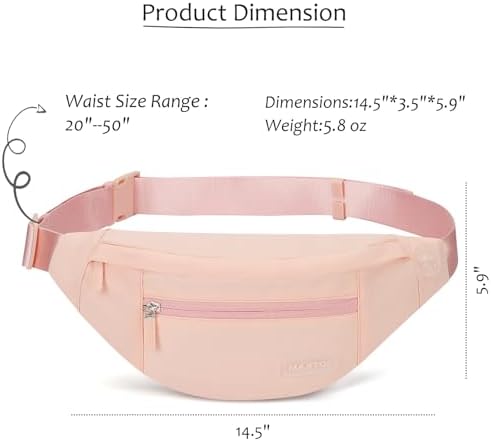 MAXTOP Large Crossbody Fanny Pack with 4-Zipper Pockets,Gifts for Enjoy Sports Festival Workout Traveling Running Casual Hands-Free Wallets Waist Pack Phone Bag Carrying All Phones
