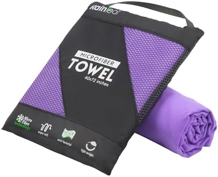 Rainleaf Microfiber Towel Perfect Travel & Gym & Camping Towel. Quick Dry - Super Absorbent - Ultra Compact - Lightweight. Suitable for Trip, Beach, Shower, Backpacking, Pool
