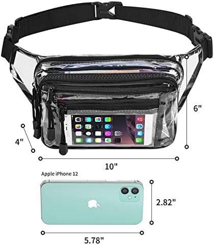 Clear Bag Stadium Approved Large Clear Fanny Pack for Women for Work,Multi-purpose Waist Bag for Travel & Sporting Event