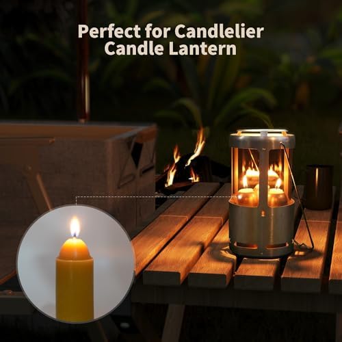 15-Hour Natural Beeswax Candles Compatible with Candle Lanterns - Smokeless Clean Long Lasting Burning for Outdoor, Camping, Emergency, Survival Emergency Preparedness- 10Pack