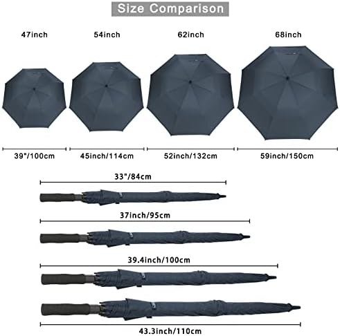 G4Free 47/54/62/68 Inch Automatic Open Golf Umbrella Oversize Extra Large Double Canopy Vented Windproof Waterproof Stick Umbrellas