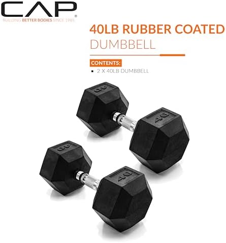 CAP Barbell Coated Dumbbell Weight | Multiple Options Pairs & Sets