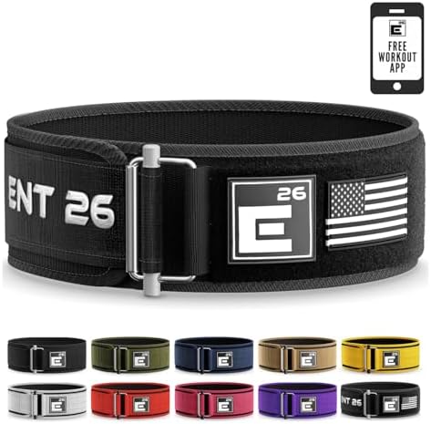 Self-Locking Weight Lifting Belt - Premium Weightlifting Belt for Serious Functional Fitness, Weight Lifting, and Olympic Lifting Athletes - Lifting Support for Men and Women - Deadlift Training Belt