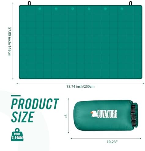 covacure Camping Blanket - Outdoor Travel Blanket, Packable, Puffy Blanket, Lightweight & Warm Quilt for Camping, Hiking, Backpacking, Outdoors, Travel, Beach(Blue)