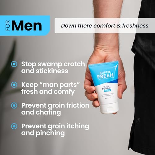 Super Fresh Body Powder Lotion, Talc Free, Anti-Chafing, Deodorizing - No Mess Body Powder for Men and Women, 4 fl oz - 2 Pack