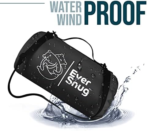 EverSnug Sherpa Waterproof Camping Blanket - Extra Thick and Warm, Large Sherpa Fleece Outdoor Blanket for Camping, Picnics, Beaches, Stadiums, Pets - Washable and Windproof for Cold Weather (Black)