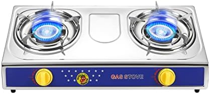 Vivicreate Camping 20000 BTU 2 burner stainless steel panel auto ignition Propane Gas Outdoor Garden Fishing Hiking Camp Restaurant Stove Burner