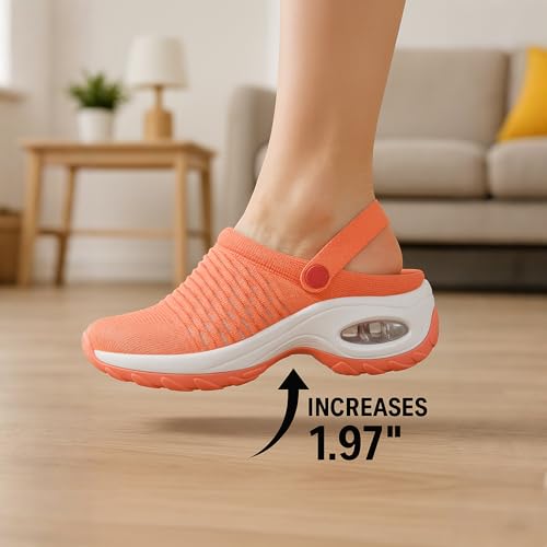 Women's Orthopedic Clogs with Air Cushion Support to Reduce Back and Knee Pressure, Walking Shoes Slippers Sandals (Black, Adult, Women, 5, Numeric Range, US Footwear Size System, 5.5, Medium)