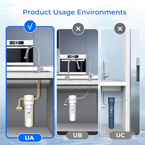 Waterdrop 10UAW-UF 0.01 μm Ultra Filtration Under Sink Water Filter for Baçtёria Reduction, Reduces Lead, Chlorine, Bad Taste & Odor, 8K Gallons, Direct Connect to Kitchen Faucet, USA Tech