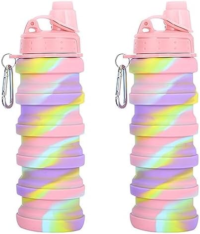 Collapsible Water Bottles Travel water bottle Sports Portable Sport Water Bottle Reusable Water Bottles comes with mountaineering Buckle 500ml silicone Water-proof camping water bottle