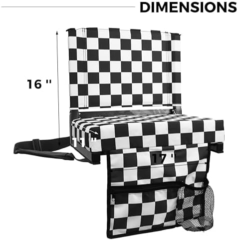 SPORT BEATS Stadium Seats with Back Support Bleacher Chairs with Back and Cushion Thick Padded Bleacher Seats Includes Shoulder Strap