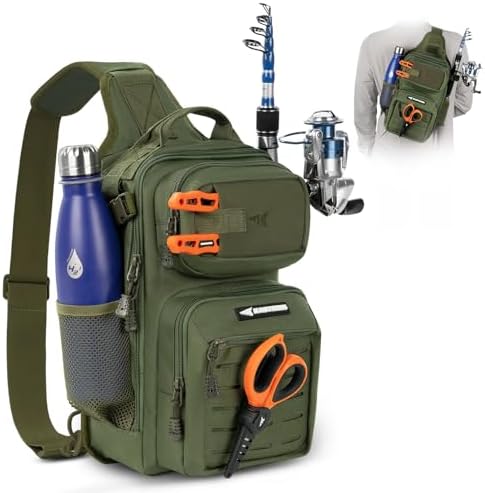KastKing BlowBak Tactical Fishing Sling Tackle Bag - Lightweight Fishing Backpack - Storage for Gear and Equipment - Gift for Men