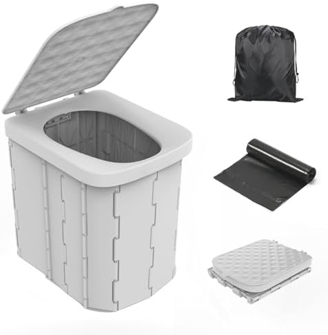 Portable Camping Toilet for Adults - Hapoon XL Portable Folding Toilet with Lid,Travel Portable Potty for Adults,Porta Potty Car Toilet