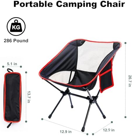 Backpacking Chair, Camping Chairs for Adults, Foldable Portable Chair for Outside Camp Sports Beach Travel Hiking