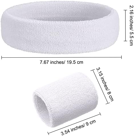 Bememo 6 Pcs Neon Sports Sweatbands Set Paris Sports Competitions Sweatbands 2 Headband 4 Wristbands Breathable Terry Cloth Athletic Bands for Basketball Tennis Costumes Cosplay