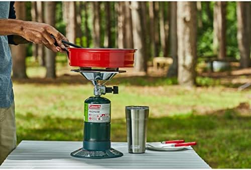 Coleman Bottletop Propane Camping Stove Portable 1-Burner Adjustable Stove with Wind Baffles Pressure Regulator and 10000 BTUs of Power; Ideal for Camping Hiking Backpacking & More