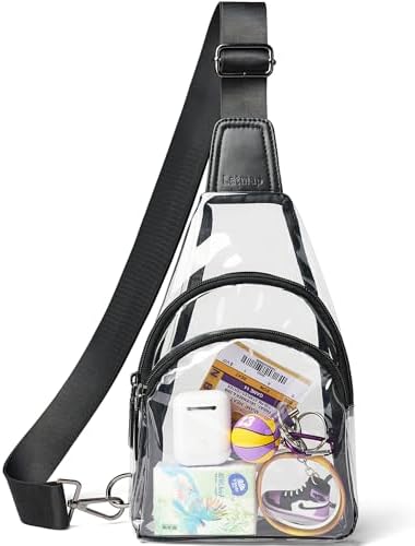 Clear bags Stadium Approved Crossbody Sling Bag Fanny Pack Backpack Purses for Women Men Belt bag for stadium events