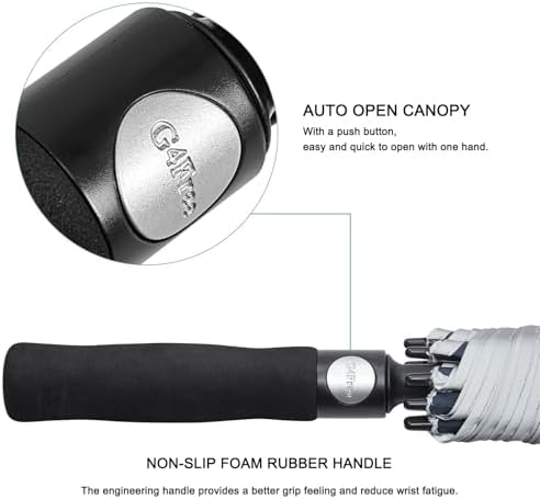 G4Free 47/54/62/68 Inch Automatic Open Golf Umbrella Oversize Extra Large Double Canopy Vented Windproof Waterproof Stick Umbrellas