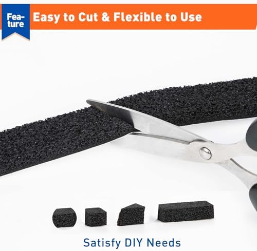 MAGZO Weather Stripping Door Seal 1 Inch W X 1/2 Inch T, Strong Adhesion and High Resilience Air Conditioner Foam Insulation for Cars, Total Length 13 Feet (6.5 ft x 2 Rolls)