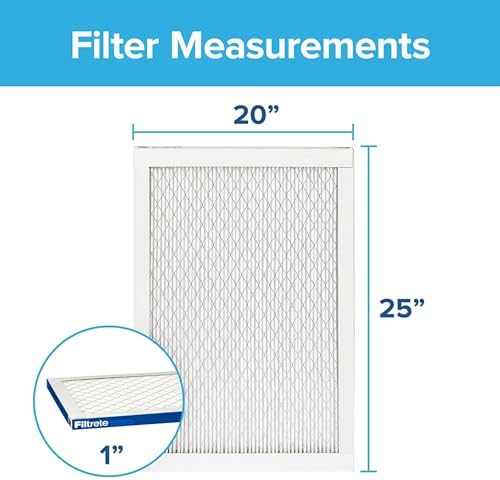 Filtrete 20x25x1 AC Furnace Air Filter, MERV 13, MPR 2200, Elite Allergen, Bacteria & Virus Filter, 3-Month Pleated 1-Inch Electrostatic Air Cleaning Filter, 2-Pack (Actual Size 19.69x24.69x0.78 in)