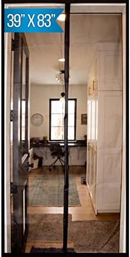 Fenestrelle Magnetic Screen Door for Standard, French & Sliding Door, Large Pet & Kids, Keep Bugs Out, Heavy Fiberglass Mesh, Self Closing Continuous Magnetic Seal (Fits Door Size 37"x80", Black Trim)