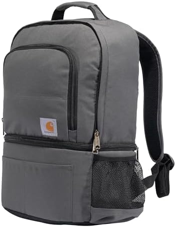 Carhartt Insulated 24 Can Two Compartment Cooler Backpack, Fully-Insulated Base, Durable Water-Resistant for Camping, Beach & Travel