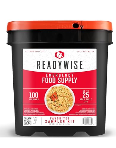 READYWISE -Favorites Sample Kit, 100 Servings, MRE, Emergency Food Supply, Premade, Freeze Dried Food, Survival Meal, Hiking, Adventure & Camping Essentials, Emergency Preparedness, 25-Year Shelf Life