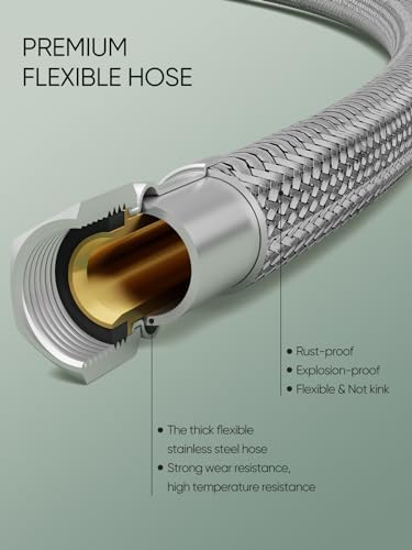 Cobbe Bathroom Faucets for Sink 3 Hole, 4 Inch with Pop Up Drain and 2 Supply Hoses, 2 Handle Centerset Bathroom Faucet for Sink Vanity, Midnight Black Matte, 2 Pack