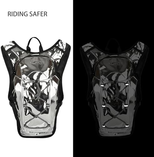 Reflective Hydration Backpack, Hydration Pack - Water Backpack with 2L/3L Hydration Bladder, Essential for Festivals - Rave Hydration Pack for Hiking, Running, Cycling, and Festivals