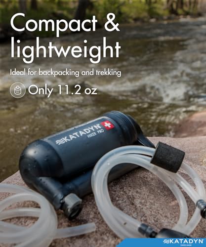 Katadyn Hiker Pro Hand Pump Water Filter for Backpacking, Camping, Emergency Survival