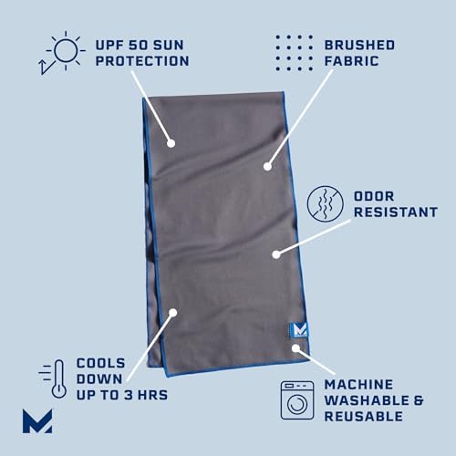 MISSION Max Plus Cooling Towel- Soft, Durable Microfiber - Cools Up to 3 Hours - UPF 50 Sun Protection - Machine Washable