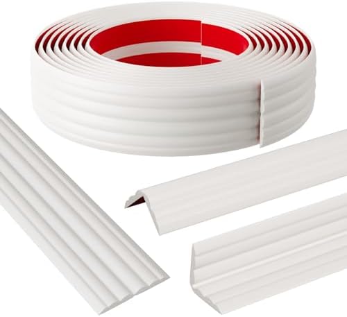 Wall Corner Protector & Edge Guard, Peel and Stick Wall Trim Moulding Inside & Outside Corner Molding Trim Caulk Strip, Self Adhesive Trim for Wall Edge,Ceiling, Countertop, 1.6” W x20’ L,White