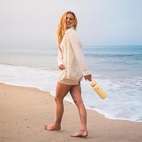 HYDRO FLASK Wide Mouth vacuum insulated stainless steel water bottle with leakproof closeable straw lid for cold water drinks, sports, travel, car and school