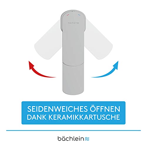 Bächlein Mizarela bath tap in classic design, single lever mixer with durable ceramic cartridge and mounting kit, bath tap chrome - flat spout