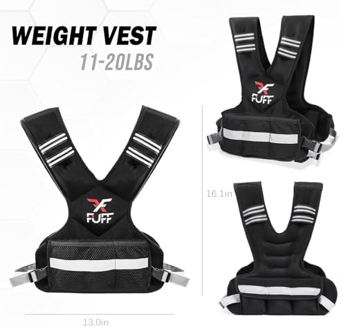 Adjustable Weighted Vest for Women & Men,4-10lb/11-20lb/20-32lb Vest with 6 Ironsand Weights for Strength Training,Weight Vest with Reflective Strip for Running Walking Exercise Workout