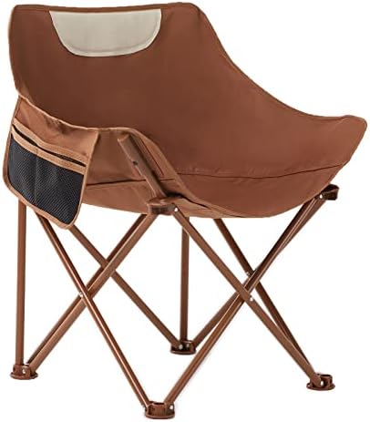 Portable Lightweight Compact Camping Foldable Chair with Carry Bag for Hiking Fishing Beach Brown