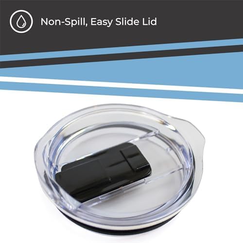 Campus Colors College Stainless Steel, Double Walled, Vacuum Insulated, Reusable Collegiate Tumbler with Slider-Top Lid for Travel, Sports, and Coffee,18 oz (North Carolina Tar Heels - Navy)