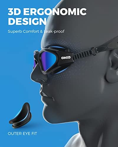 OMID Swim Goggles, P2 Polarized Swimming Goggles for Men Anti-fog Goggles Swimming for Adult Women