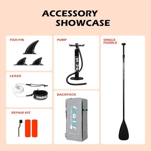 FunWater Inflatable Ultra-Light Stand Up Paddle Board for All Skill Levels with Premium SUP Paddleboard Accessories,Non-Slip Comfort Deck for Youth & Adults