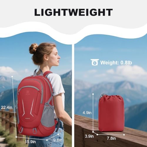 MIYCOO Backpack - Ultra Lightweight Packable Backpack for Travel Camping, 45L Hiking Back Pack Waterproof Foldable Daypack for Men Women Red