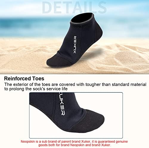 XUKER Neoprene Water Socks 3mm, Sand Proof Beach Volleyball Socks Water Shoes Diving Boots for Outdoor Water Sports