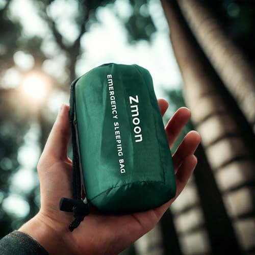 Zmoon Emergency Sleeping Bag 2 Pack Lightweight Survival Sleeping Bags Thermal Bivy Sack Portable Emergency Blanket for Camping, Hiking, Outdoor, Activities