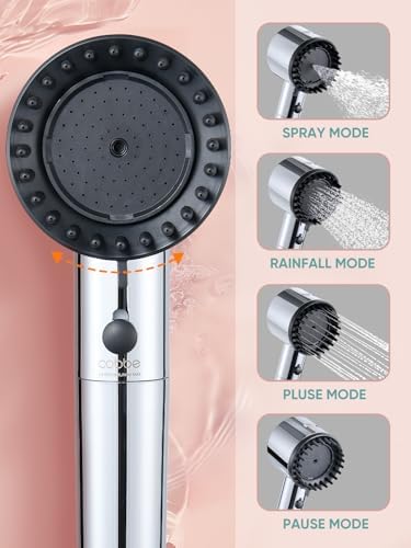 Cobbe Filtered Shower Head with Handheld, High Pressure 5-mode Showerhead with Filters, Built-in Power Wash for Hard Water - Remove Chlorine - Reduces Dry Itchy Skin, Chrome