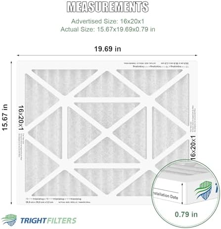 16x20x1 Air Filter 4 Pack, MERV 8 Pleated Dust Defense Air Filters Replacement Air Conditioner HVAC AC Furnace Filter, Durable and Lightweight