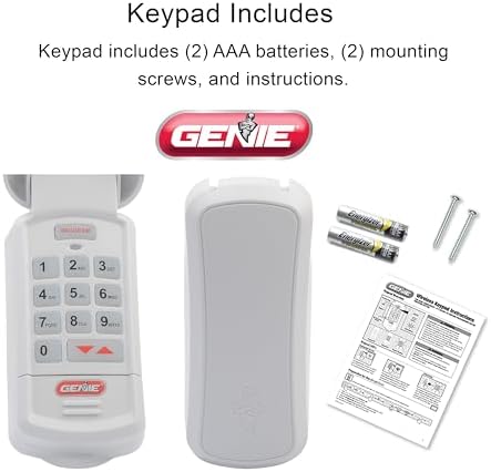 Genie Garage Door Opener Wireless Keyless Keypad - Safe & Secure Access - Compatible with All Genie Intellicode Garage Door Openers - Easy Entry into the Garage With a PIN - Model GK-R, White