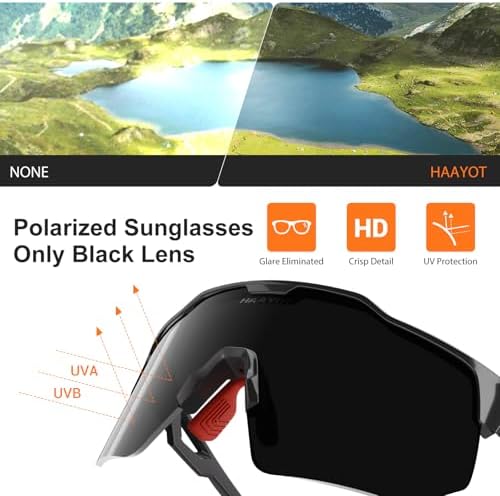 HAAYOT Polarized Sports Sunglasses for Men Women Youth Baseball Cycling Running Softball Biking Glasses 5 Lenses